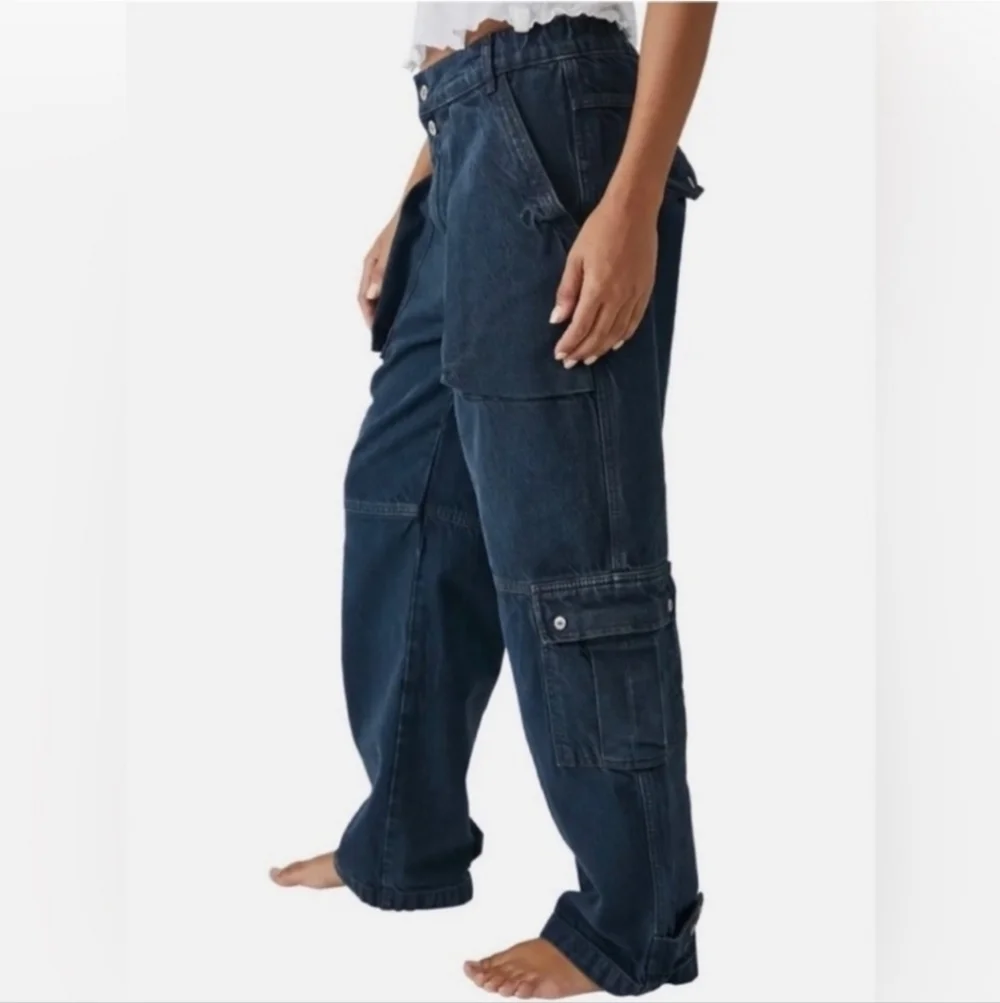 Free People We The Free Marx Slouchy Cargo Jeans•Size 28•NWOT - Picture 2 of 14